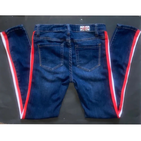 ⭐️Host Pick! Machine mid rise Red/white striped skinny jeans - Picture 3 of 15